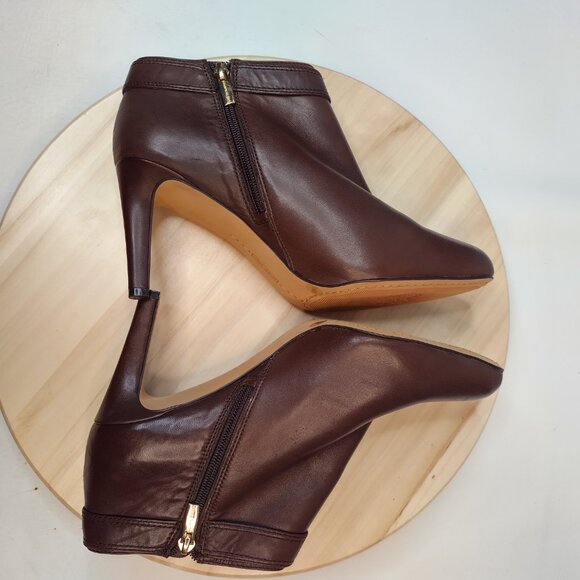 Vince Camuto Chrissa Brown Supple Leather Heeled Ankle Boots Women US 10M - Picture 10 of 16